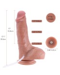 Hismith 20,57 cm silikonové dildo, 15,49 cm vkládací délka, New-FLesh, S stříkající dildo série