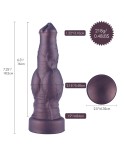 Hismith 18,5 cm silikon hunddildo, 16 cm insättbar realistisk penis med KlicLok-system