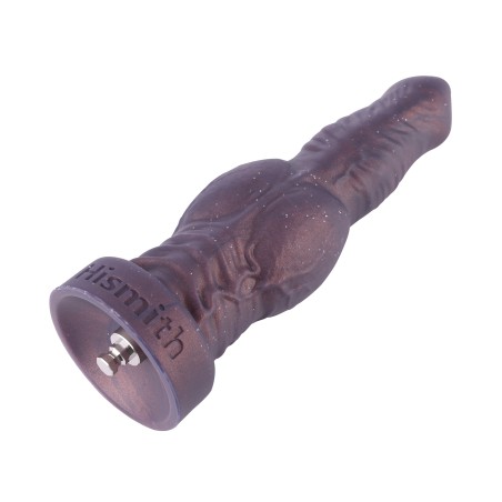 Hismith 18,5 cm silikon hundedildo, 16 cm innsettbar realistisk penis med KlicLok-system