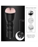 Hismith Male Masturbator with KlicLok System, 3 Speed+2 Modes Vibrating Male Stroker with Remote Controller