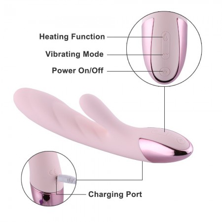 Hismith Rabbit Vibrator, Dual Motor Vibrating Silicone Waterproof, G-Spot Vagina and Clitoris Stimulation Massager