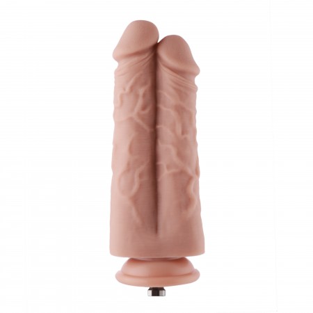 Hismith 21.59cm To haner Et hul Silikone Dildo til Premium Sexmaskine med KlicLok-system, 19.05 cm Indsatbar længde, 19.48 cm Om