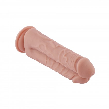 Hismith 21.59cm To haner Et hul Silikone Dildo til Premium Sexmaskine med KlicLok-system, 19.05 cm Indsatbar længde, 19.48 cm Om