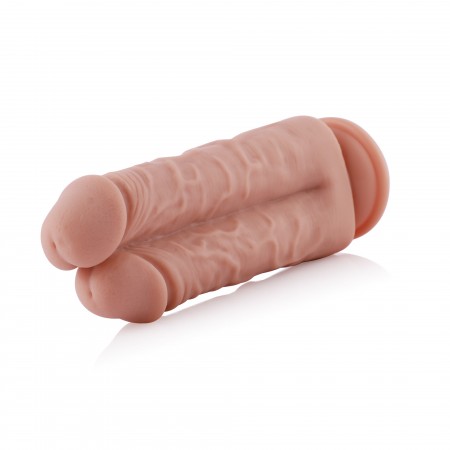 Hismith 21.59cm To haner Et hul Silikone Dildo til Premium Sexmaskine med KlicLok-system, 19.05 cm Indsatbar længde, 19.48 cm Om