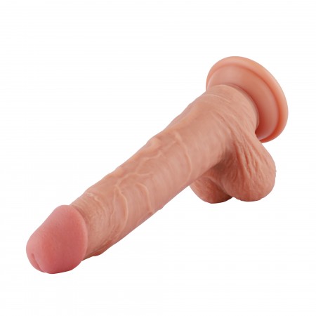 Hismith 22.60cm Silikonowe dildo z kompletną moszną do seksu Hismith Premium z systemem KlicLok, długość wkładki 16,51 cm, obwód