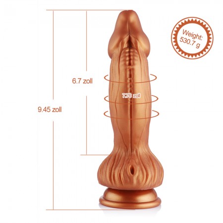 Hismith 9.45 "Silikondildo med KlicLok-system for Hismith Premium sexmaskin, 6,7" innsatsbar lengde, omkrets7,67 "diameter 2,36"