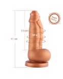 Hismith 8.1 "Squamule silikondildo med KlicLok-system til Hismith Premium sexmaskine, 5,9" Indsatningsbar længde, Omkrets 6,9 "D