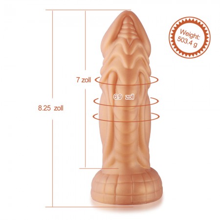  Hismith 8,25" leicht gekrümmter Silikon-Dildo mit KlicLok-System für Hismith Premium-Sexmaschine, 7" Länge zum Einführen, Umfan