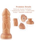 Hismith 20.95 cm leicht gekrümmter Silikon-Dildo mit KlicLok-System für Hismith Premium-Sexmaschine, 17.78 cm Länge zum Einführ