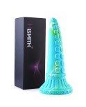 Hismith 25,7 cm Monster-dildo (blæksprutte, grøn) med sugekop til Hismith Premium Sex Machine