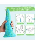 Hismith 25,7 cm Monster-dildo (blæksprutte, grøn) med sugekop til Hismith Premium Sex Machine