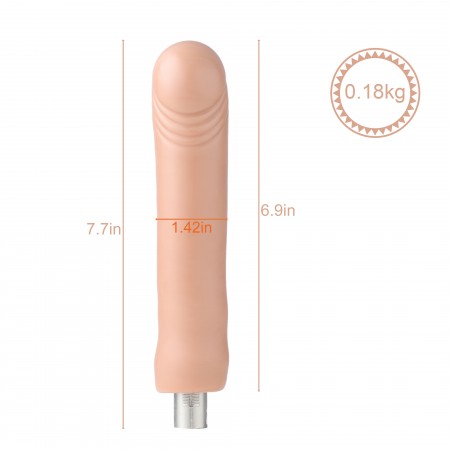 Auxfun Smooth TPE dildo s vestavěným kýlem， 3XLR konektor