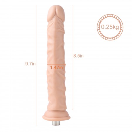 Auxfun Ekstra-længde vener med fleksibel rør TPE dildo med 3XLR Connector