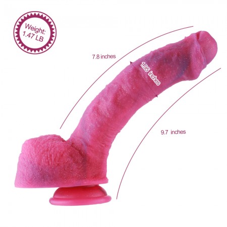 HISMITH 9,7" buet silikondildo med KliLok System, silikondildo lommelyktpulver - Fantasy star series