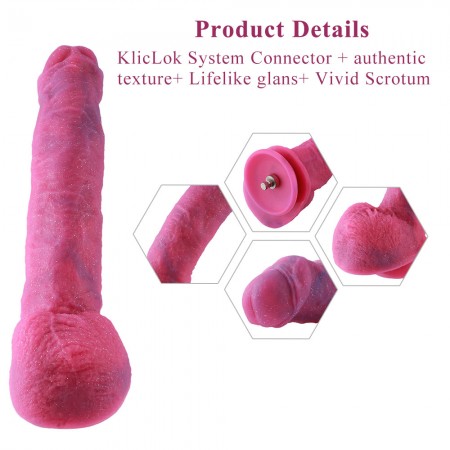 HISMITH 9,7" buet silikondildo med KliLok System, silikondildo lommelyktpulver - Fantasy star series