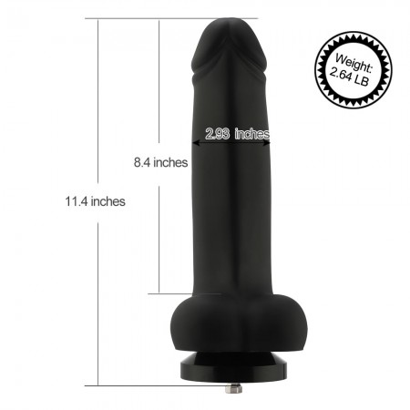 Hismith 11,4 "Gładkie silikonowe ogromne dildo do Hismith Premium Sex Machine, z systemem KlicLok