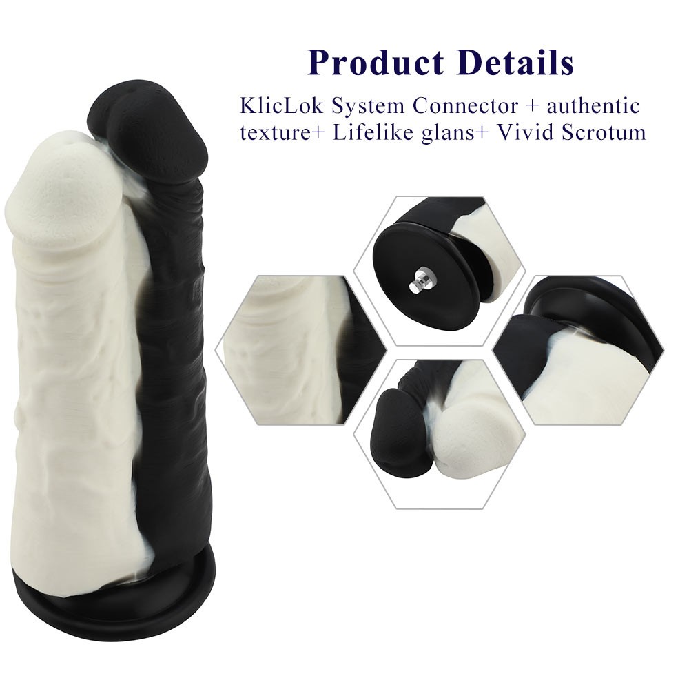 Hismith 21.59cm Zwei Schwänze Ein Loch Silikon Dildo für Premium Sex Machine mit KlicLok System Foto