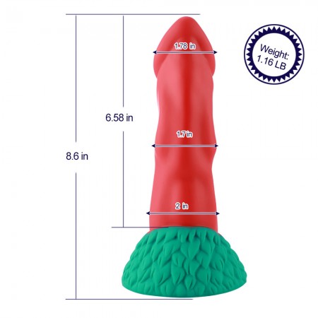 Hismith 21,84 cm slät silikondildo - Avtagbart KlicLok-system - Fantastisk serie