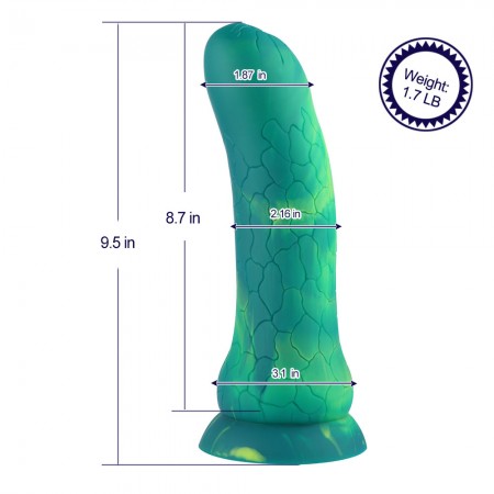 Hismith 24,13 cm buet dildo - avtagbart KlicLok-system