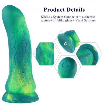 Hismith 24,13 cm buet dildo - avtagbart KlicLok-system