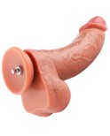 Hismith 23,11 cm Dual-density dildo med vener, Curved Dildo med KlicLok system för Hismith maskin