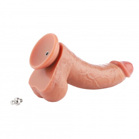 Hismith 23,11 cm Dual-density dildo med vener, Curved Dildo med KlicLok system för Hismith maskin