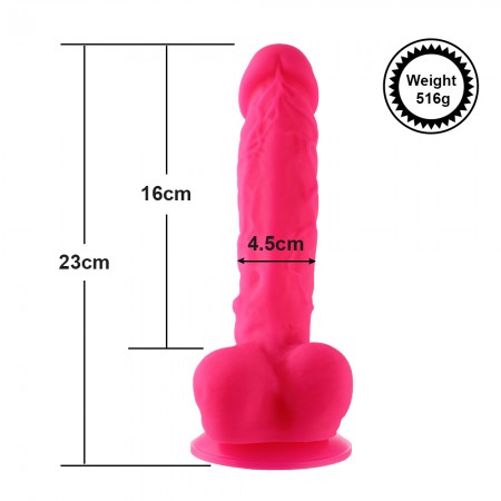 Hismith 22,86cm silikonové dildo pro Hismith Premium Sex Machine se systémem KlicLok, 17,27 cm použitelná délka, obvod 14,32 cm 