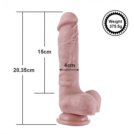 Hismith 7,9 "Silikon Dildo, 5,9" Insertable 1,6 "Diameter ， KlicLok-kontakt ， Flesh