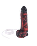 Hismith 8,3" Silikondildo, 6,35" einführbare Länge mit KlicLok Spritzdildo, Größe M Schwarz & Rot