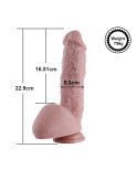 Hismith silikonové dildo 9 ", 6,5", vložitelný průměr 2,0 "(konektor KlicLok) - Flesh