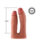 Hismith 16,51 cm dobbeltgjennomførende silikondildo for premium for sexmaskin med KlicLok-system, 13,97 cm innsatsbar lengde, va