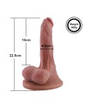 Dildo in silicone Hismith 8,86", lunghezza inseribile 7,1", sfera 3D con grande ventosa, sistema KlicLok