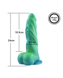 Hismith 9,5" silikondildo, 7,3" innsettbar lengde med KlicLok-system