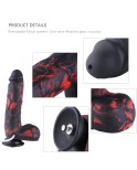 Hismith 8,3" Silikondildo, 6,35" einführbare Länge mit KlicLok Spritzdildo, Größe M Schwarz & Rot