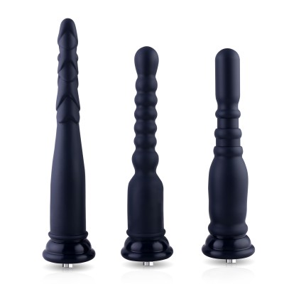 Dildo anale in silicone Hismith con sistema KlicLok, kit di iniziazione anale da 3 pezzi per principianti